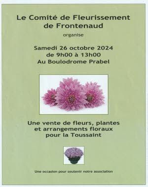 Le comité de fleurissement de Frontenaud organise une vente de fleurs, plantes et arrangements floraux pour la Toussaint