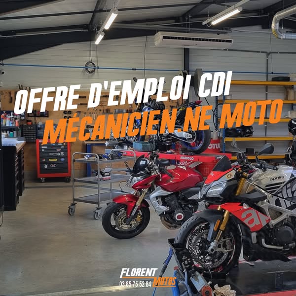 Louhans : Florent Motos recherche un mécanicien ou une mécanicienne moto en CDI