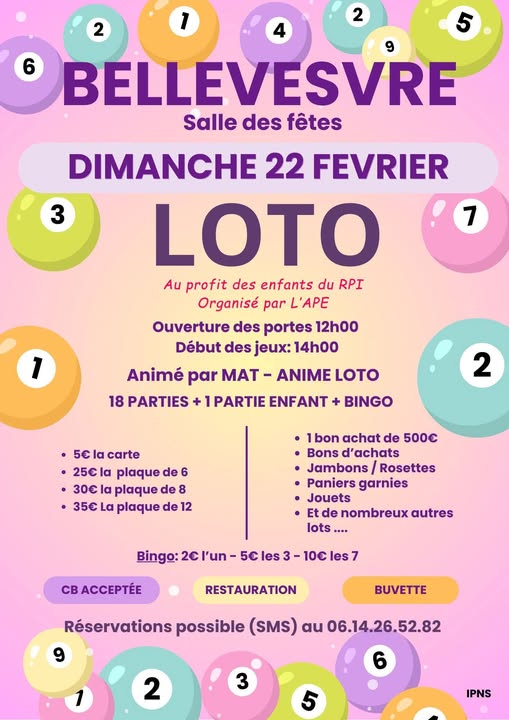 LOTO  animée par MAT Anime loto à Bellevesvre