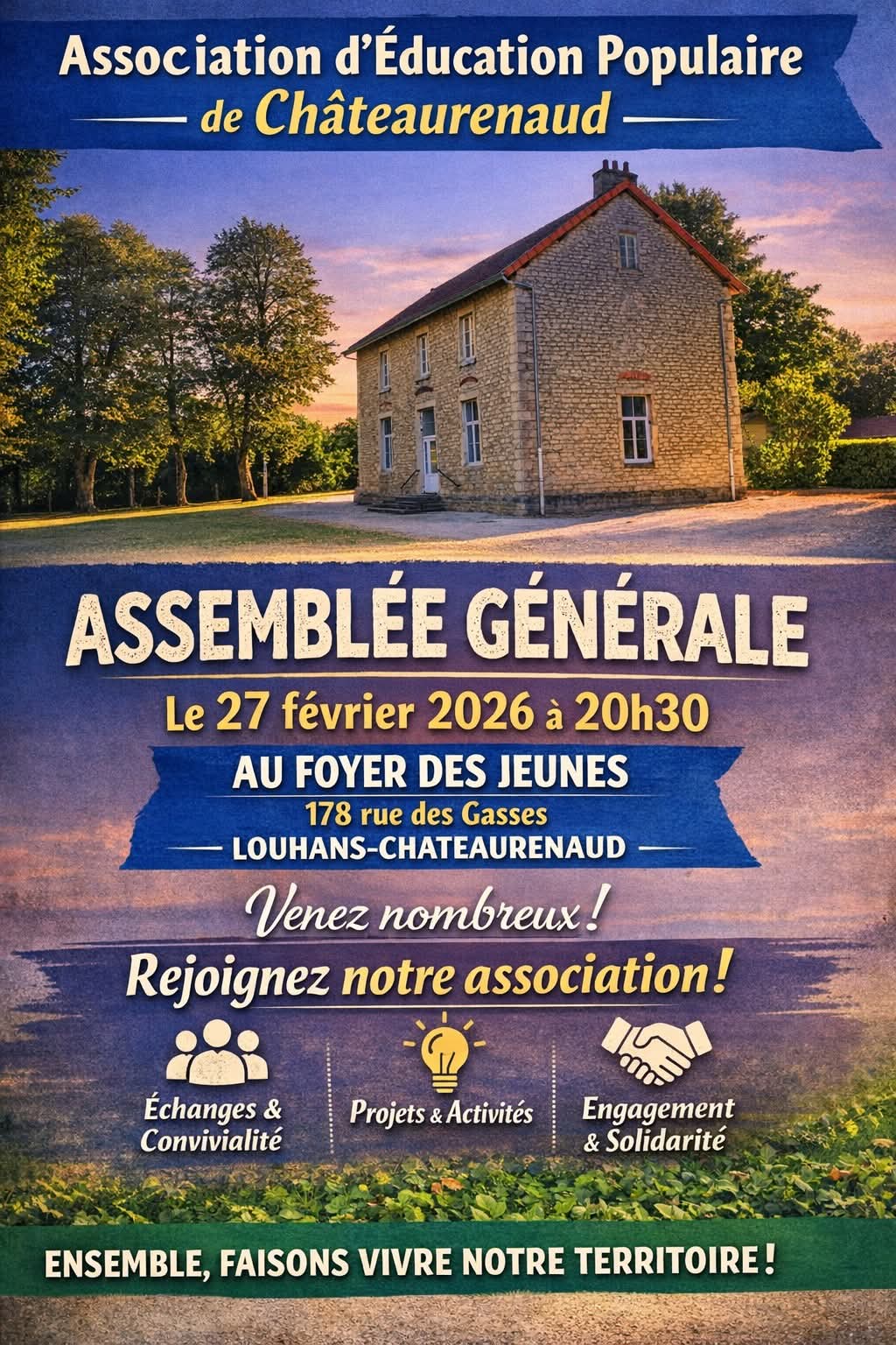 Assemblée générale - Association d’Éducation Populaire de Châteaurenaud