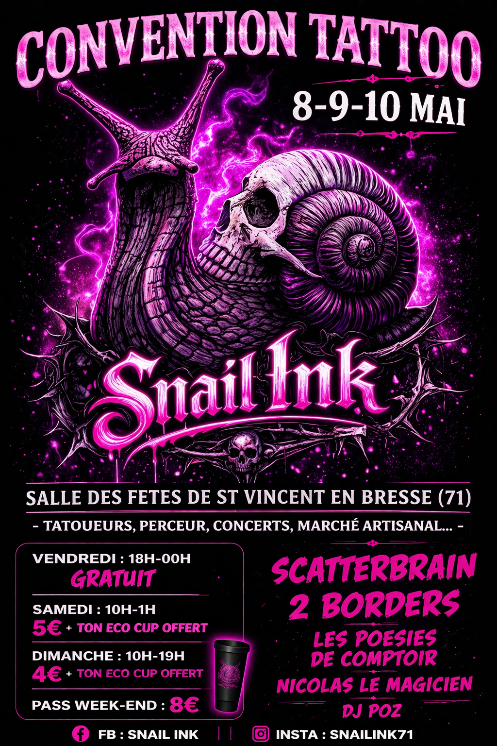 Convention tattoo snail ink