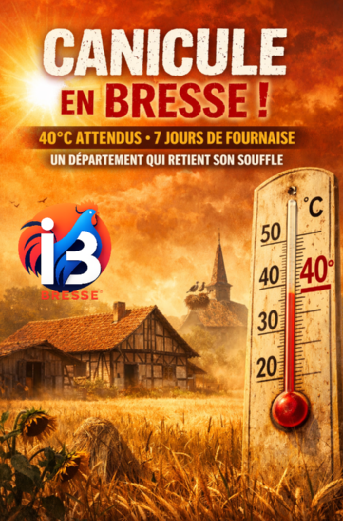 Canicule en Bresse : 40 °C attendus, sept jours de fournaise, et un département qui retient son souffle