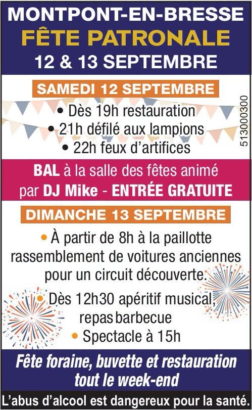 Fête patronale de Montpont-en-Bresse