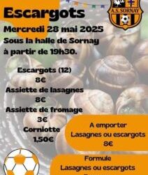 l’AS Sornay convie les gourmands à sa traditionnelle soirée escargots