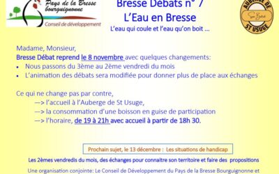 Bresse Débats : L’eau qui coule et l’eau qu’on boit…